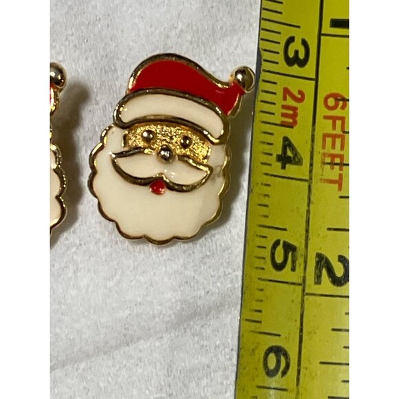 Santa Claus Gold-Tone Enamel Stud Earrings For Christmas - Picture 4 of 6